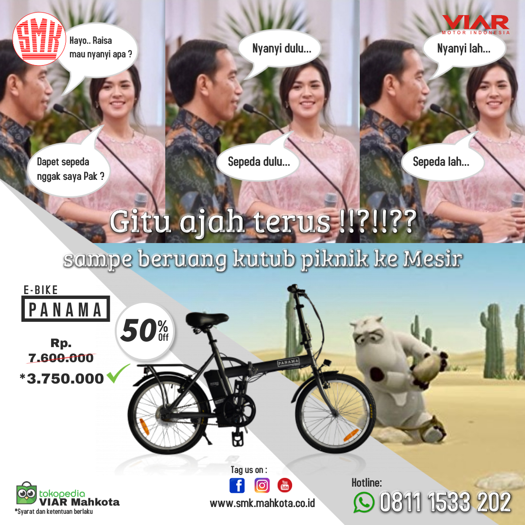 Gitu aja terus diskon 50% sepeda lipat e bike panama VIAR SMK Kupang